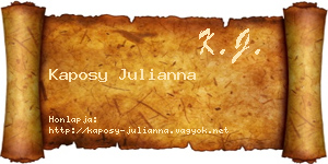 Kaposy Julianna névjegykártya